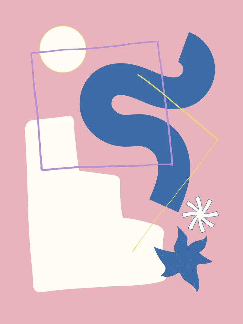 Shape composition canvas with Floater frame by Little Dean