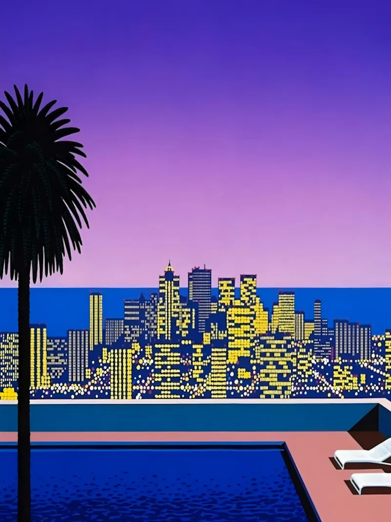 Città pop di notte poster da Michael Mares