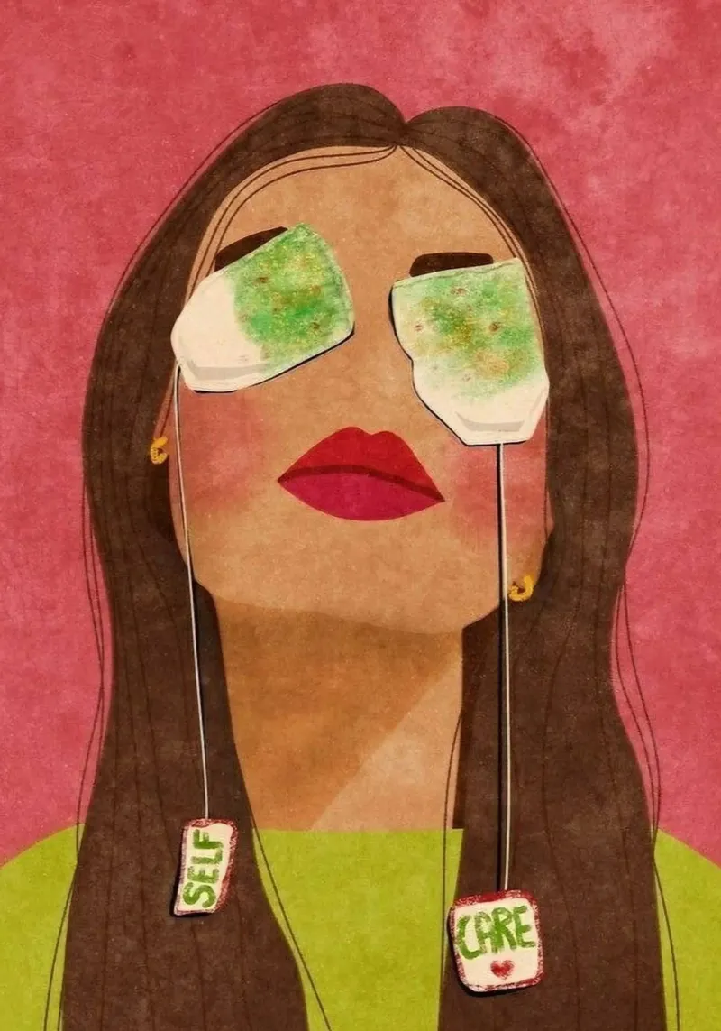 girl with tea on eye poster da vicgaler