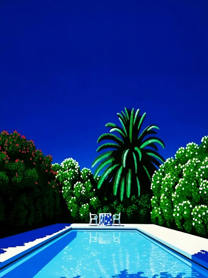 Swimming Pool canvas with Floater frame by Michael Mares