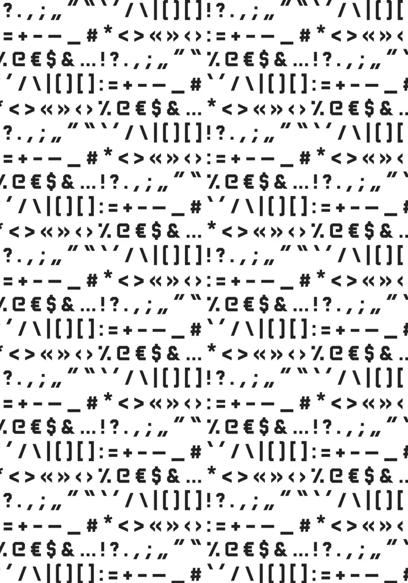 Typography Special Characters Pattern #1 lienzo con Marco flotante de kathrinmay