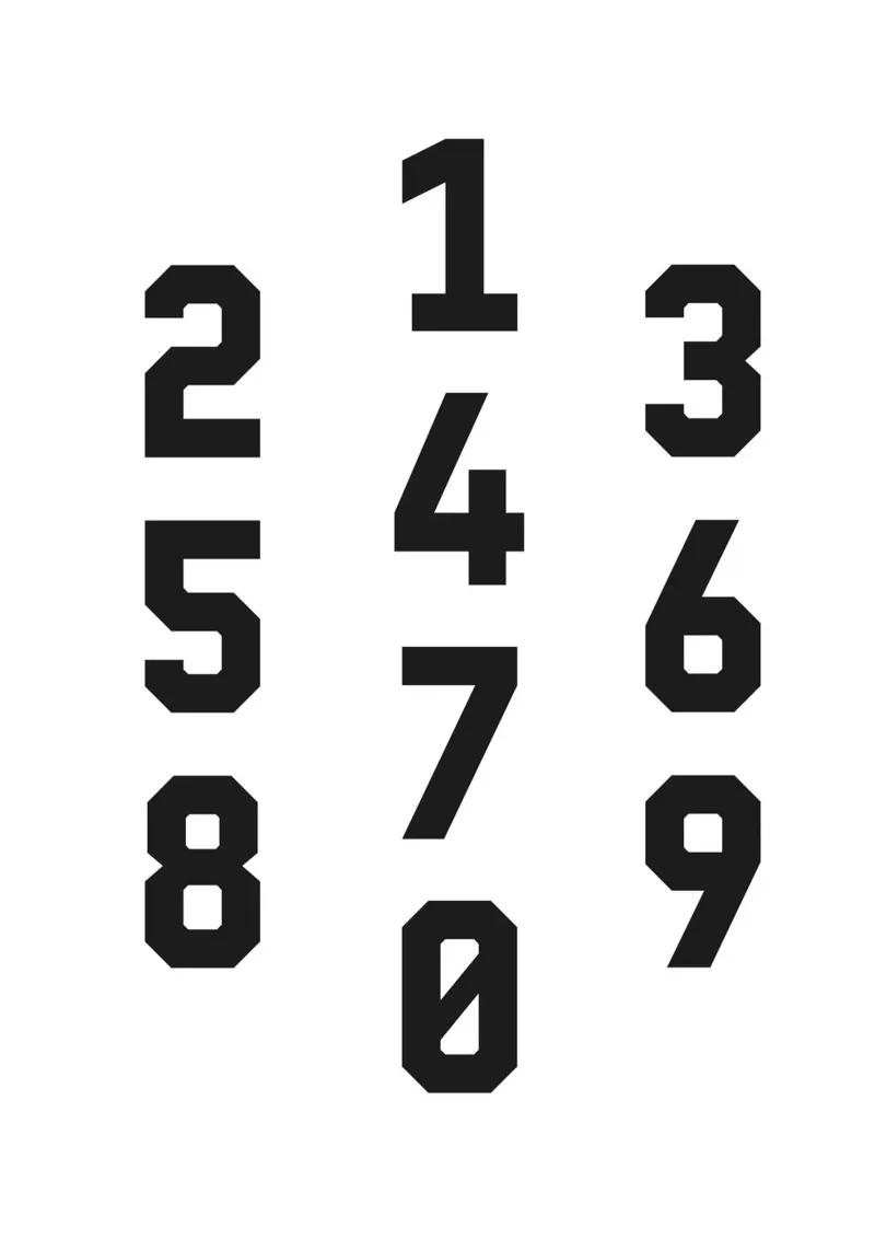 Typography Numbers #2 poster con telaio in alluminio da kathrinmay