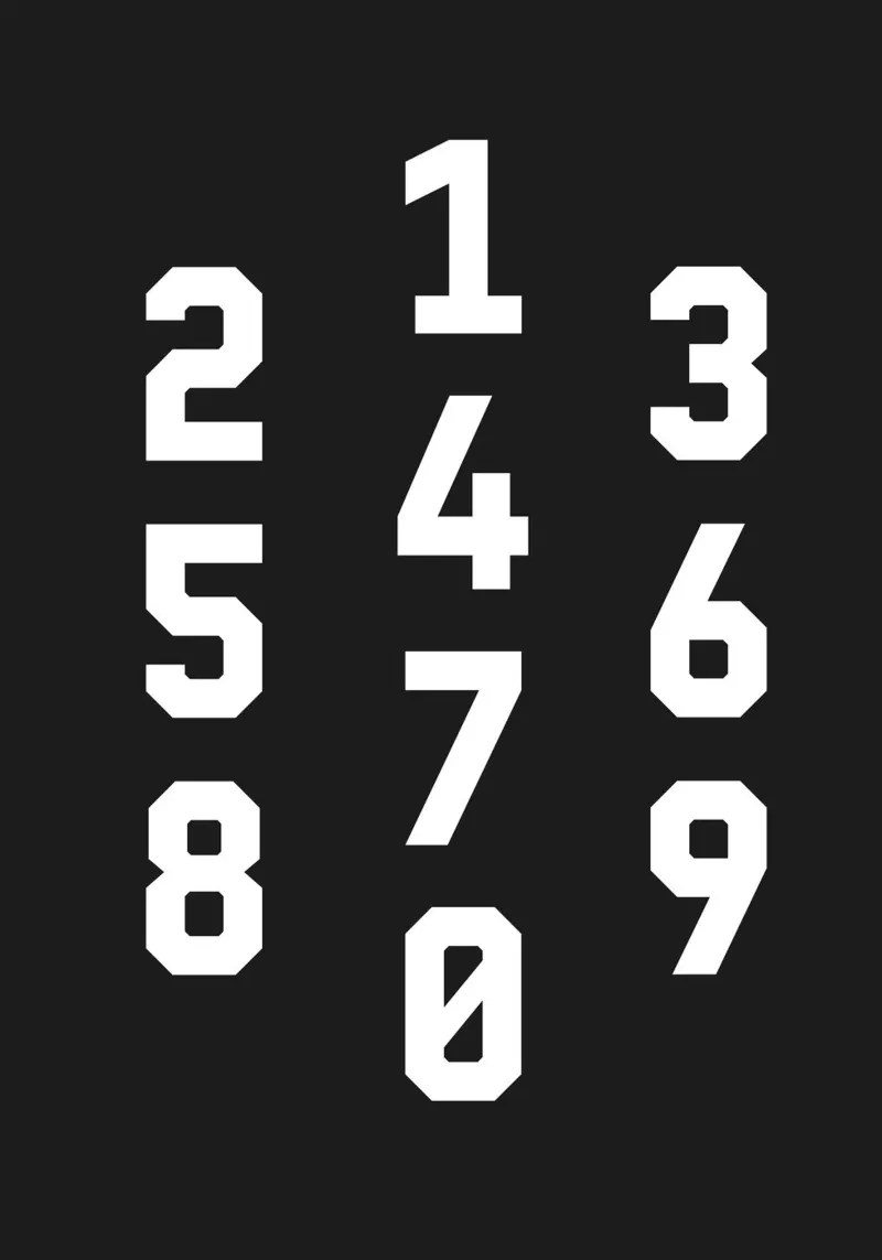Typography Numbers #3 poster con telaio in alluminio da kathrinmay