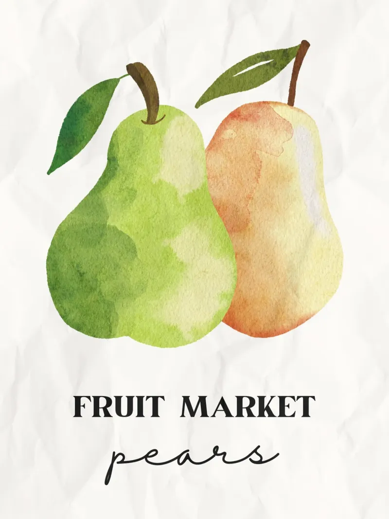 Pears poster con telaio in plastica da PinkCandyWalls