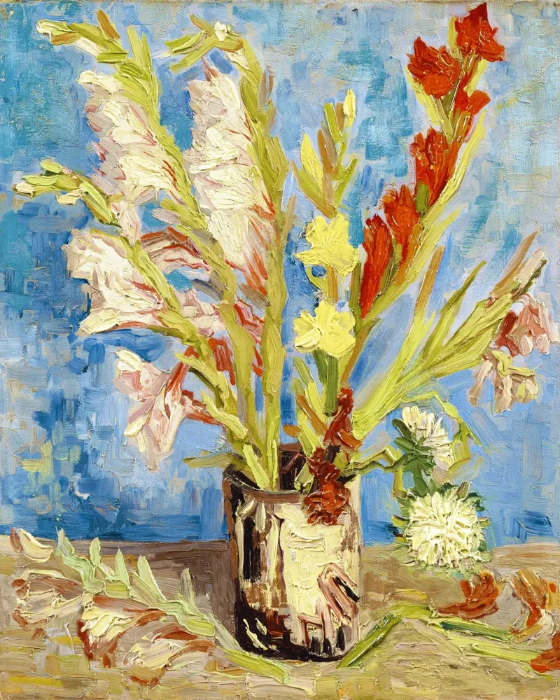 Vaso con gladioli e astri cinesi Vincent van Gogh poster da Van Gogh Prints