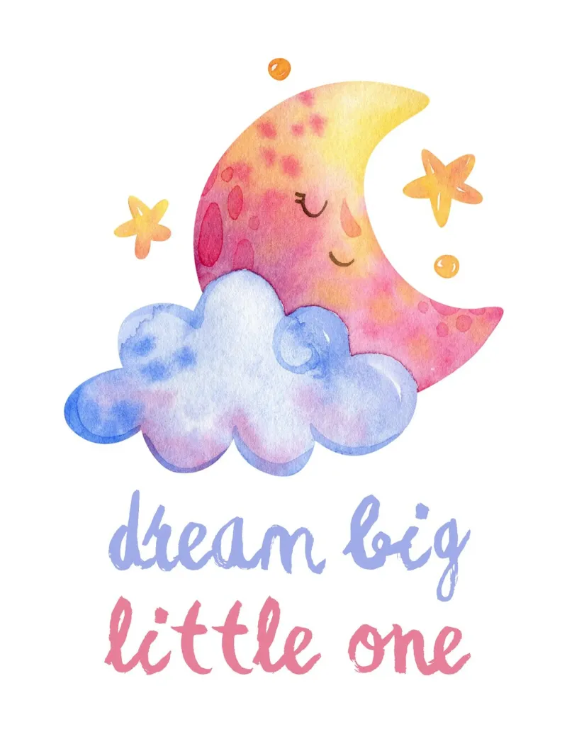 Dream big little one poster con telaio in legno da PinkCandyWalls