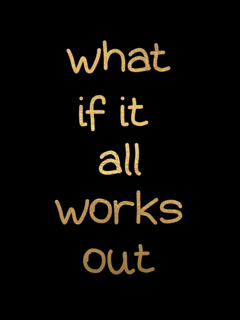 What if it all works out poster con telaio in legno da PinkCandyWalls