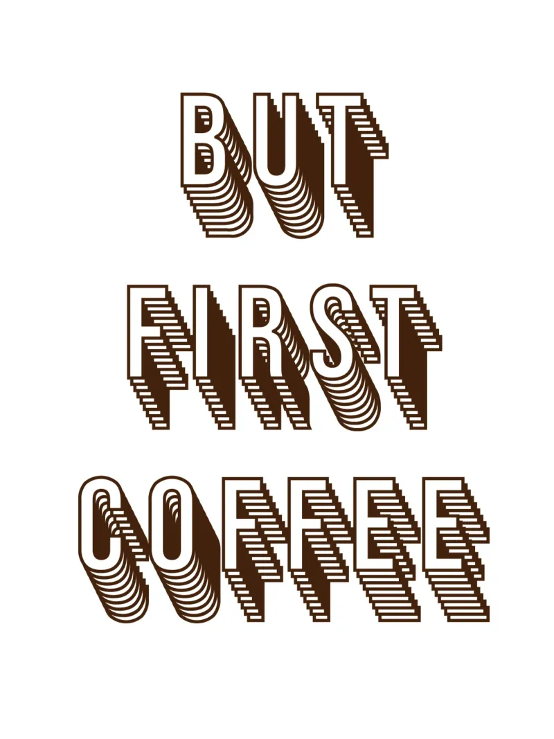 But first coffee poster con telaio in alluminio da PinkCandyWalls