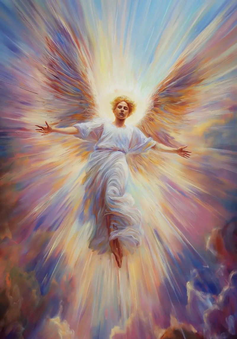 Angelo radioso di luce - Pittura a olio spirituale poster da vintagepod