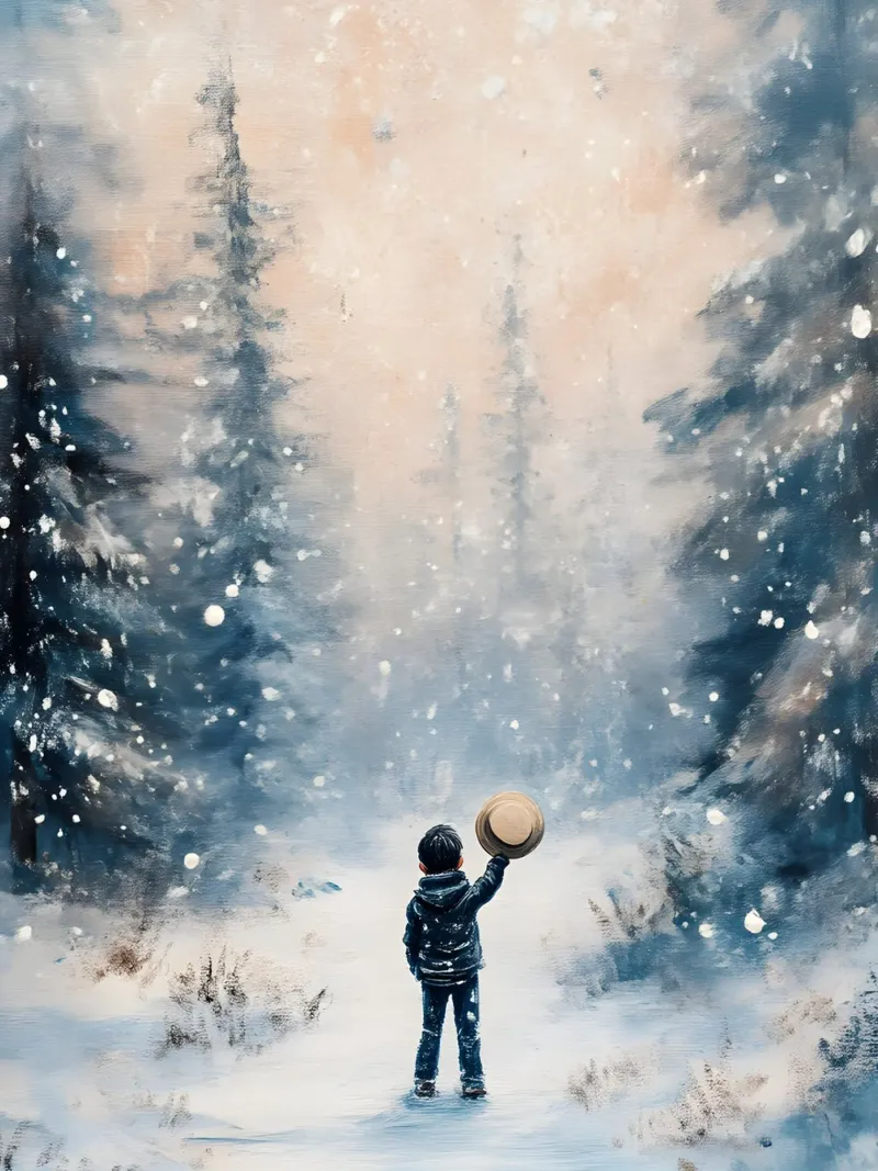 Christmas Magic Forest | Winter Art Print canvas with Floater frame by Studio Vibe