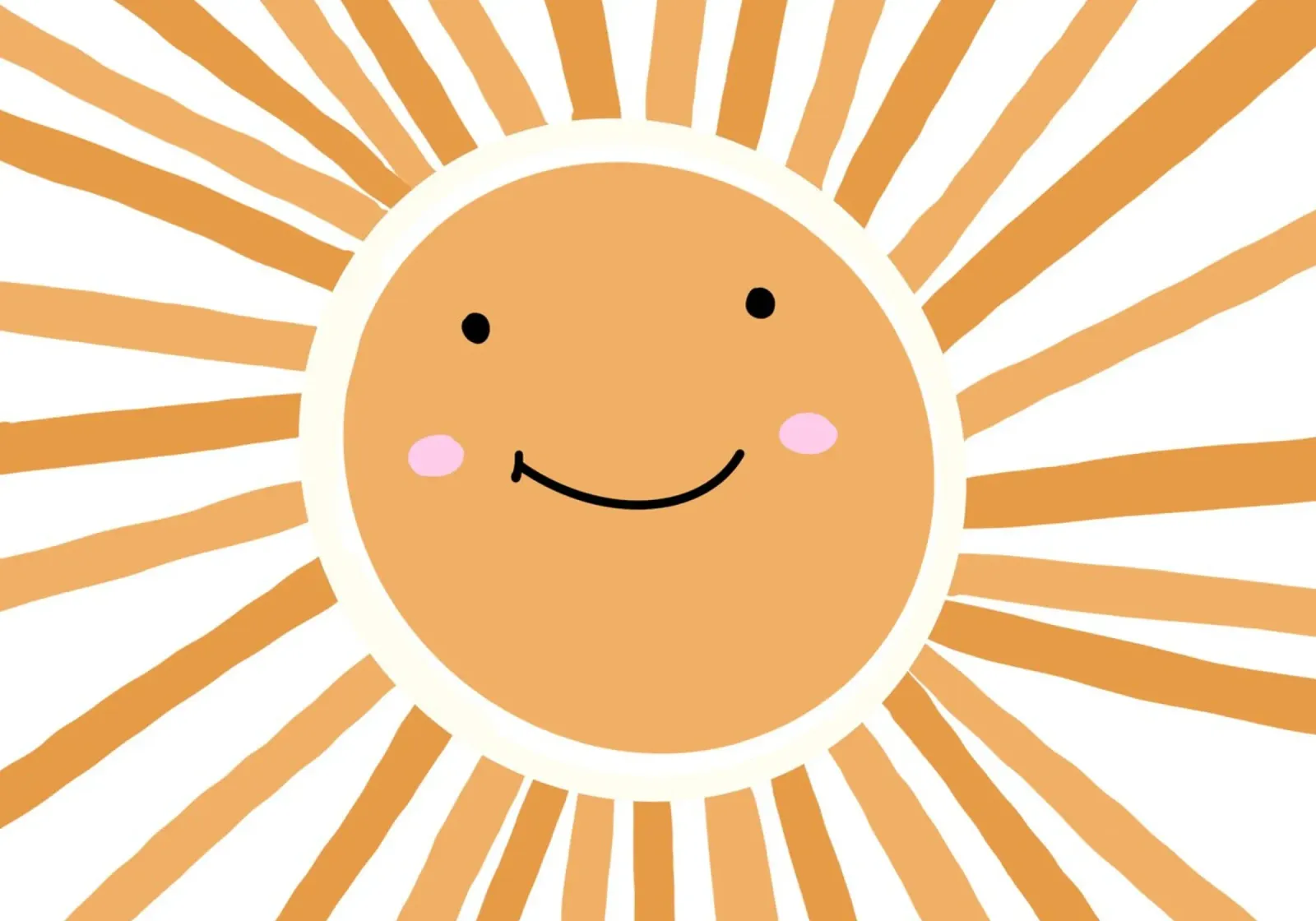Schattige zon minimalist 'Hier komt de zon canvas met Baklijst van vintagepod