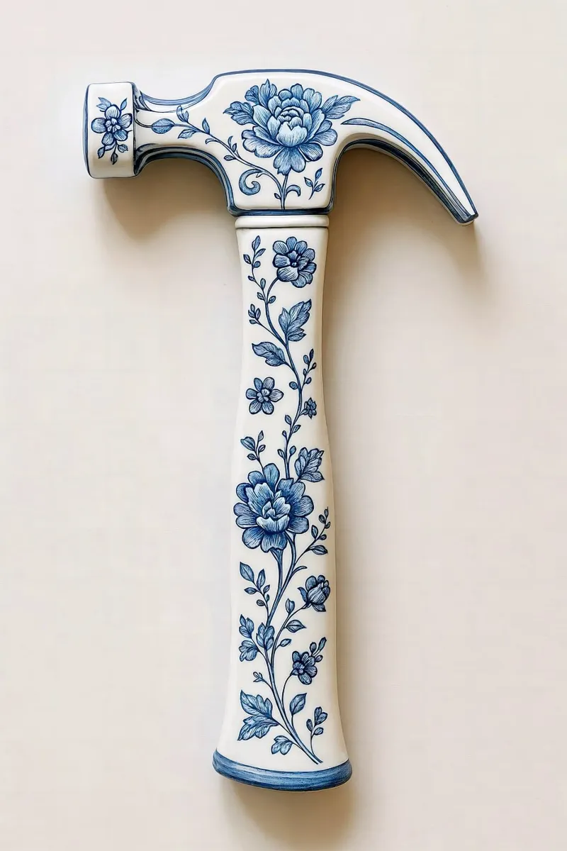 Delft porcelain hammer - art poster with design irritation poster by KUNSTstück