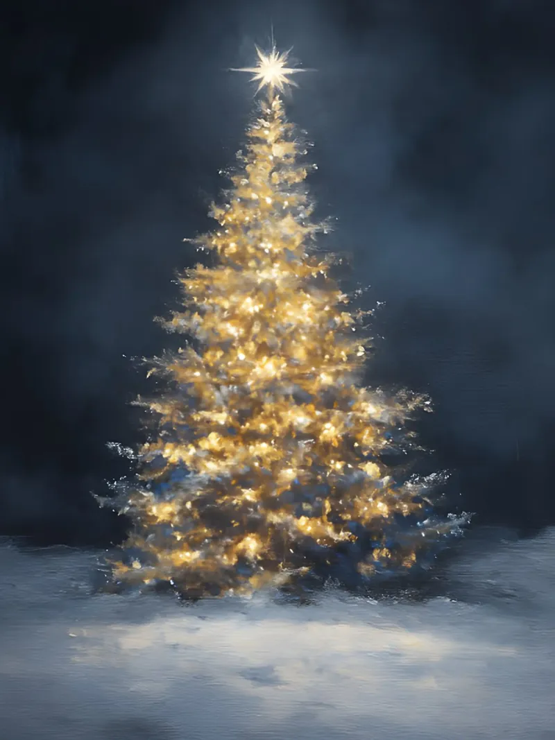 Albero di Natale d'oro | Albero di Natale d'arte poster da Studio Vibe