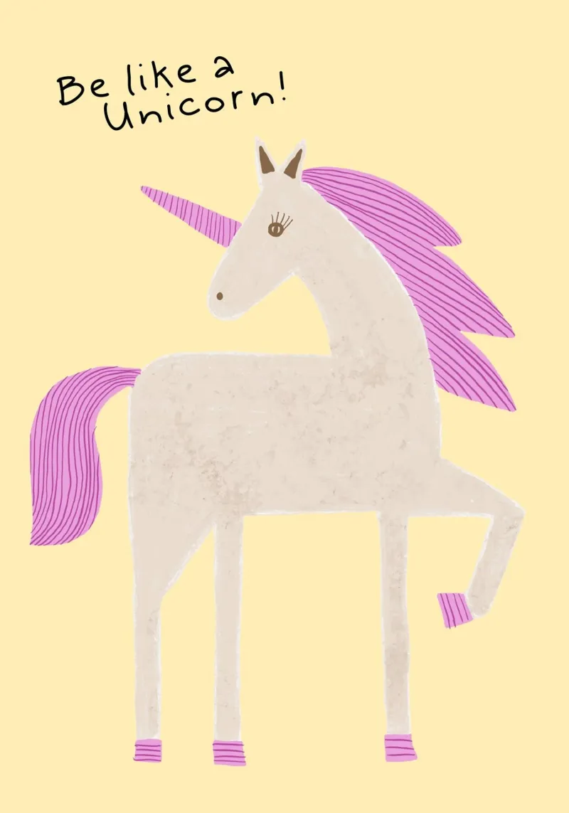Poster ispiratore "Sii come un unicorno poster da vintagepod
