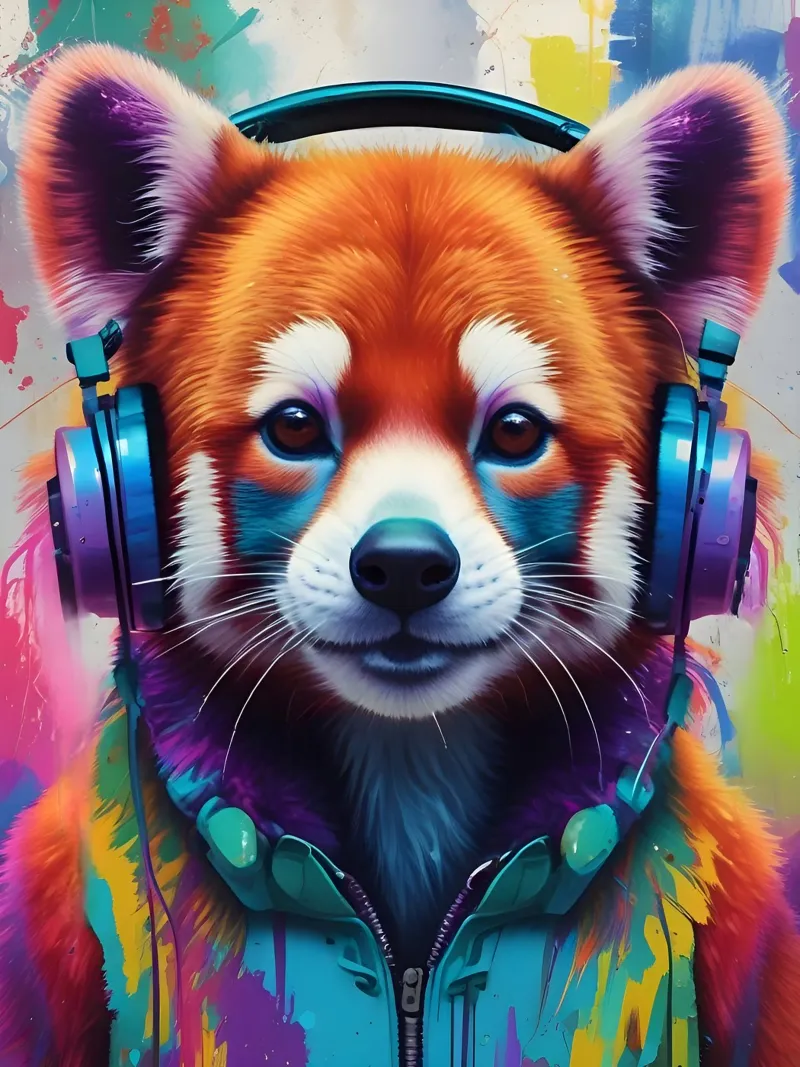 Arte musicale del panda rosso poster da MakArena
