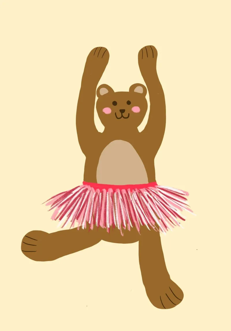 Poster per bambini con tutù dell'orso Ballerina poster da vintagepod
