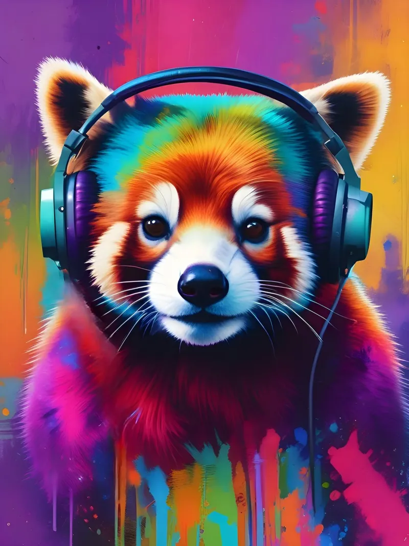 Graffiti musicali del panda rosso poster da MakArena