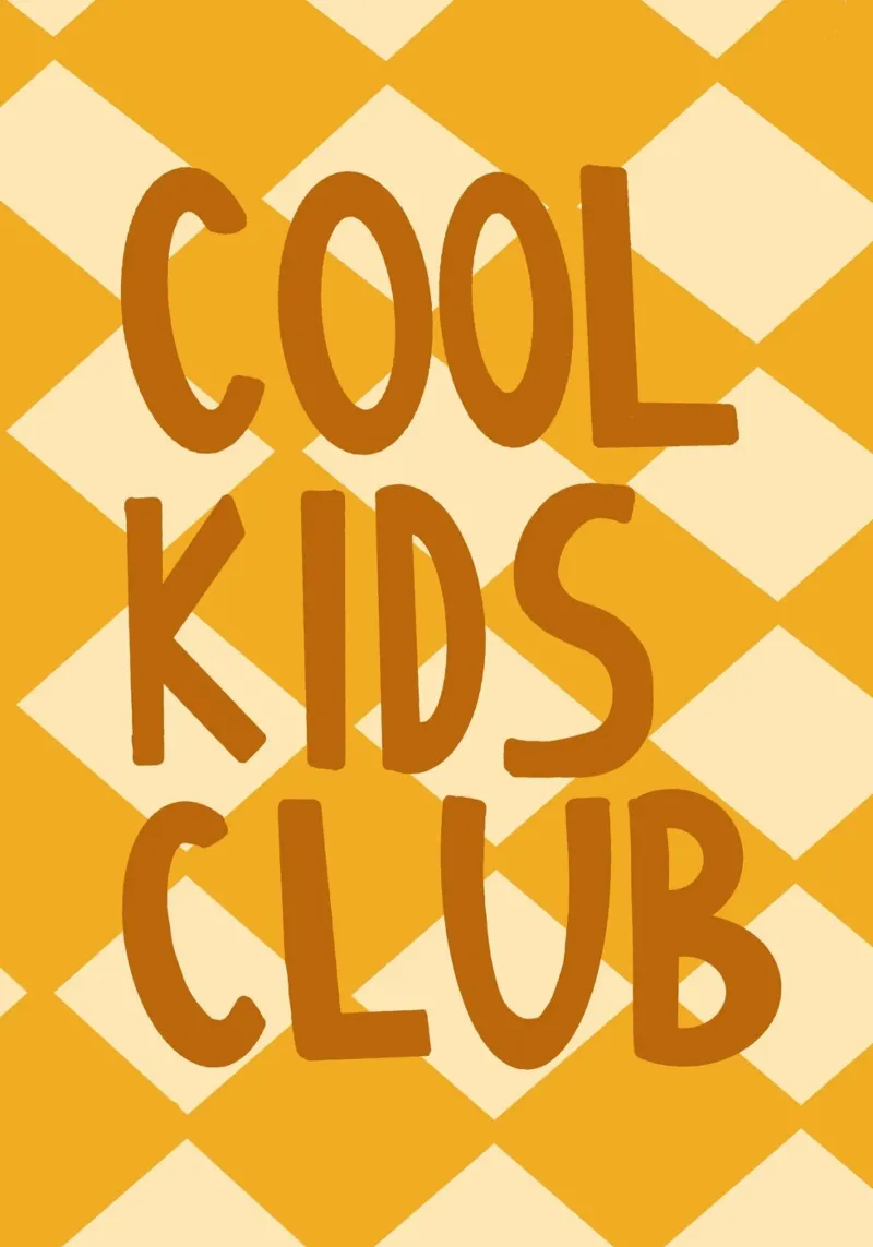 Poster tipografico retrò "Cool Kids Club" per la camera dei bambini poster con telaio in alluminio da vintagepod
