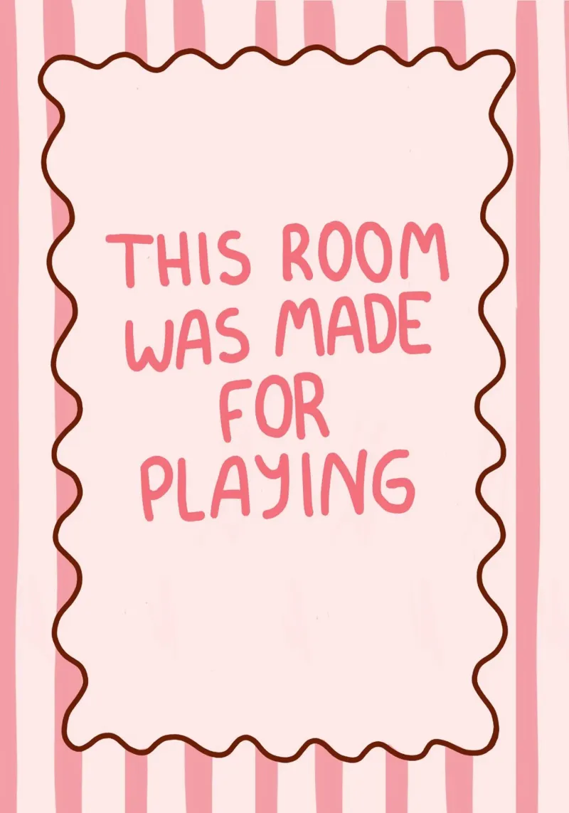 "This Room Was Made for Playing" Playful Quote Art canvas with Floater frame by vintagepod