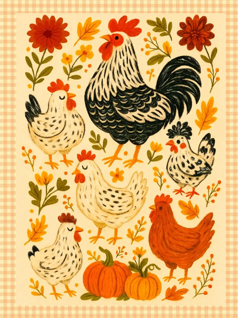 Sfilata di polli d'autunno poster da Taika Tori Art