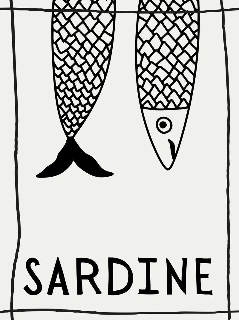 Sardine Falling poster da PurePeachStudio