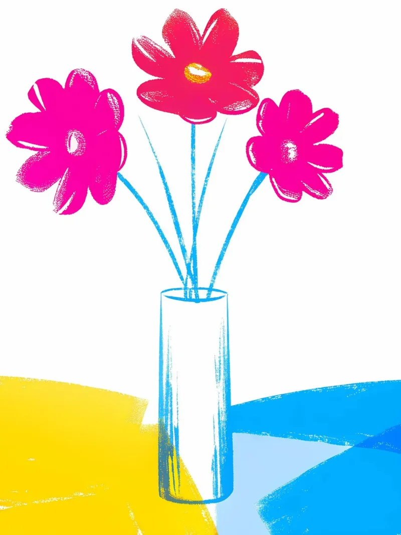 Vaso di fiori colorati tela con Cornice a cassetta da PREKETEWE