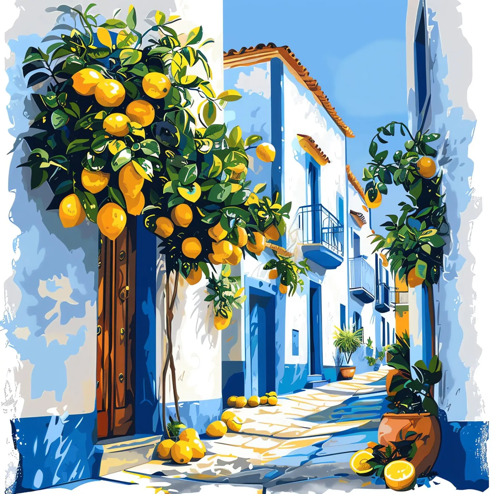 Lemons poster con telaio in legno da Artsy Bessy