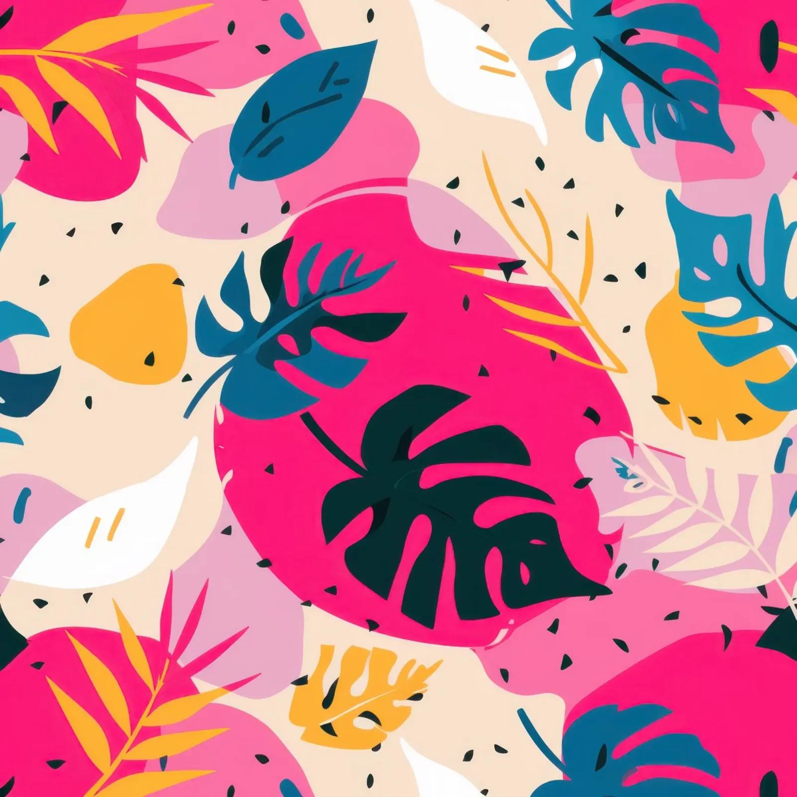 Speelse roze tropen canvas met Baklijst van Echo Saber