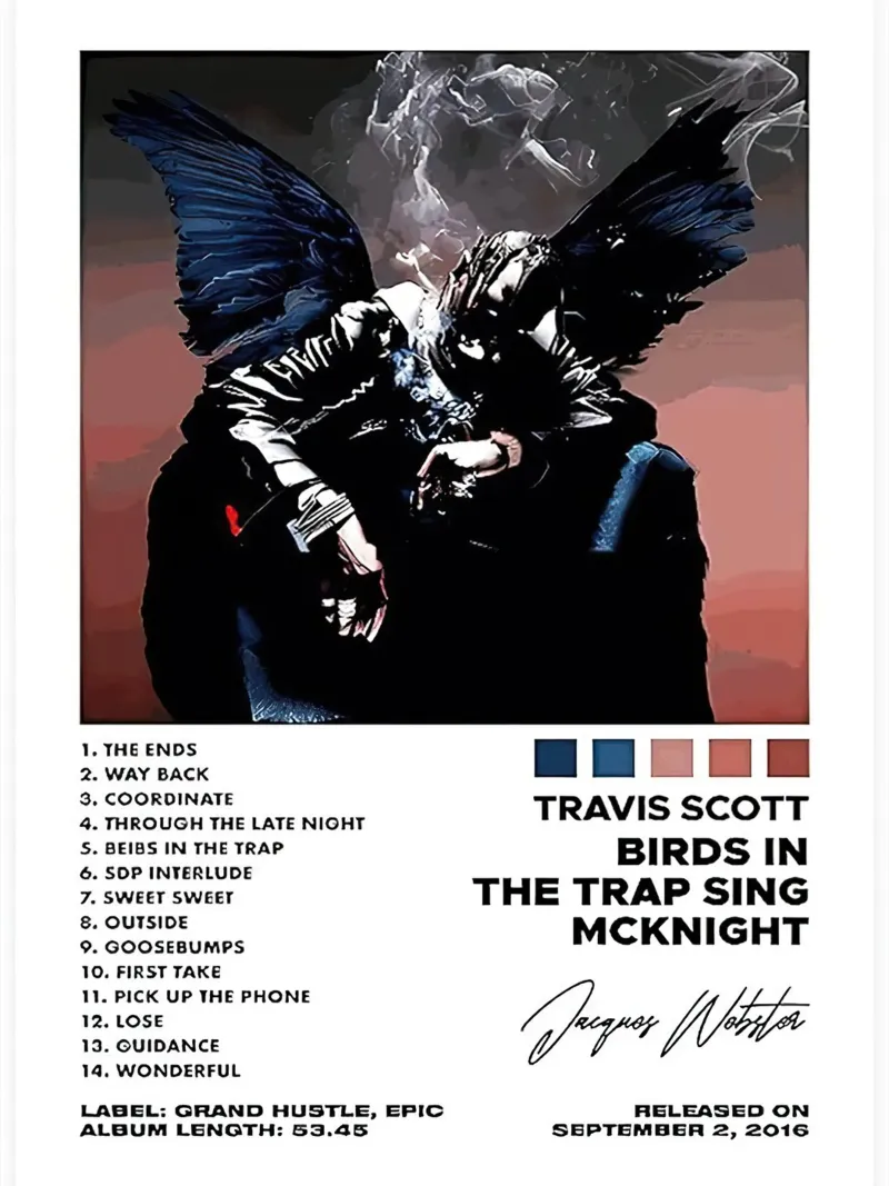 Travis Scott Birds In The Trap Sing Mcknighrt canvas met Baklijst van Roronoa7