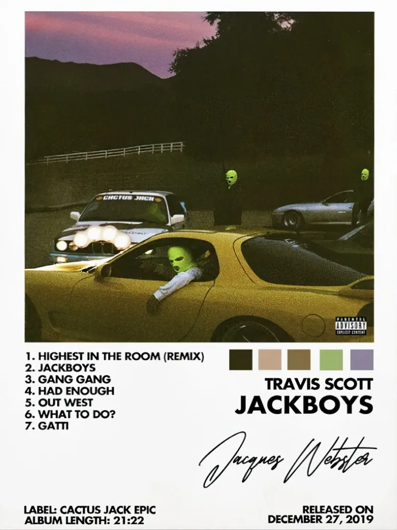 Travis Scott JackBoys poster con telaio in legno da Roronoa7