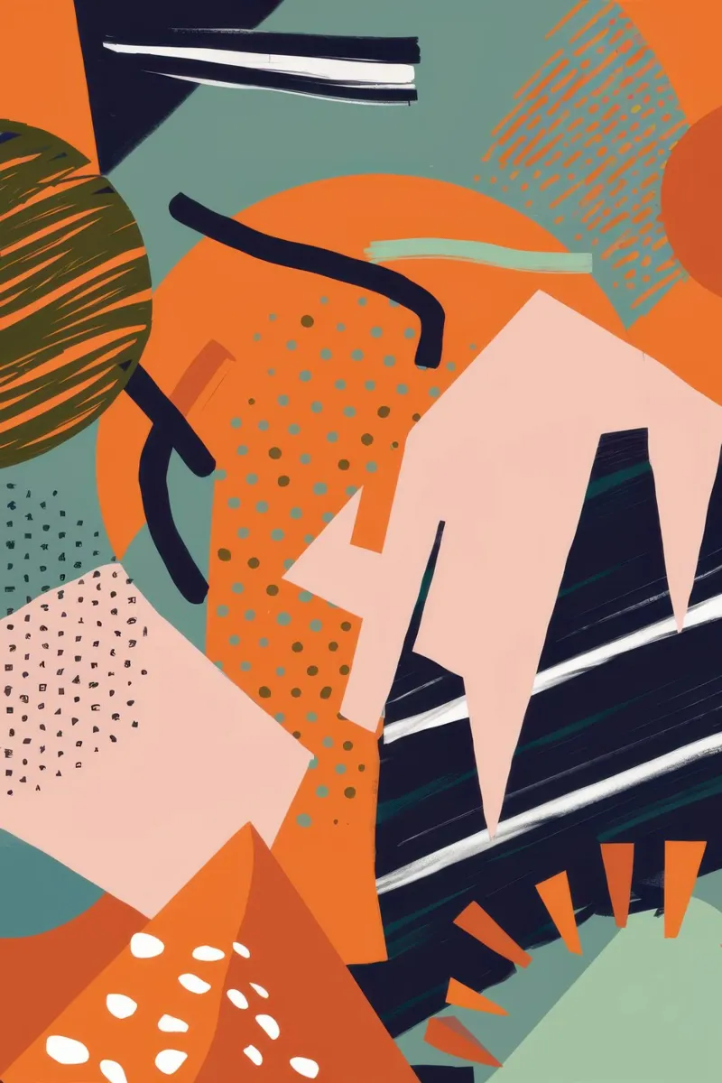 Dynamische abstracte collage poster van Heaven Craft