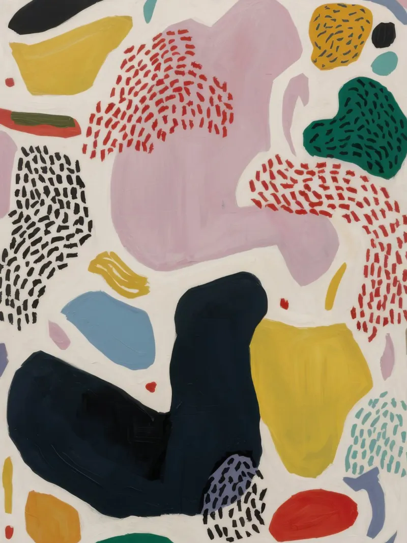 Earthy Terrazzo Forms poster con telaio in plastica da Orchid Patina
