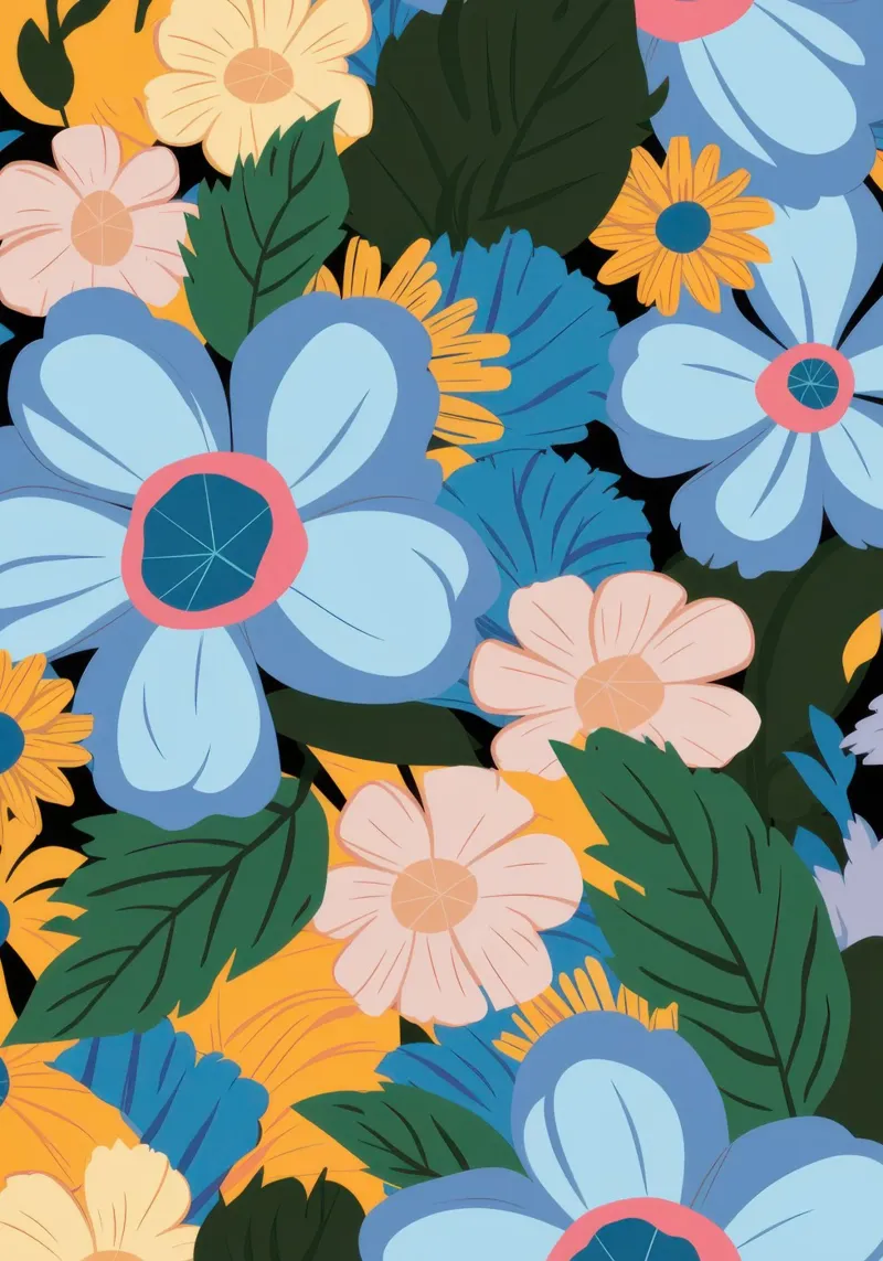 Giardino dei fiori blu poster da Heaven Craft