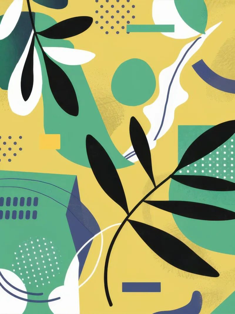 Fogliame grafico in grassetto poster con telaio in plastica da Echo Saber