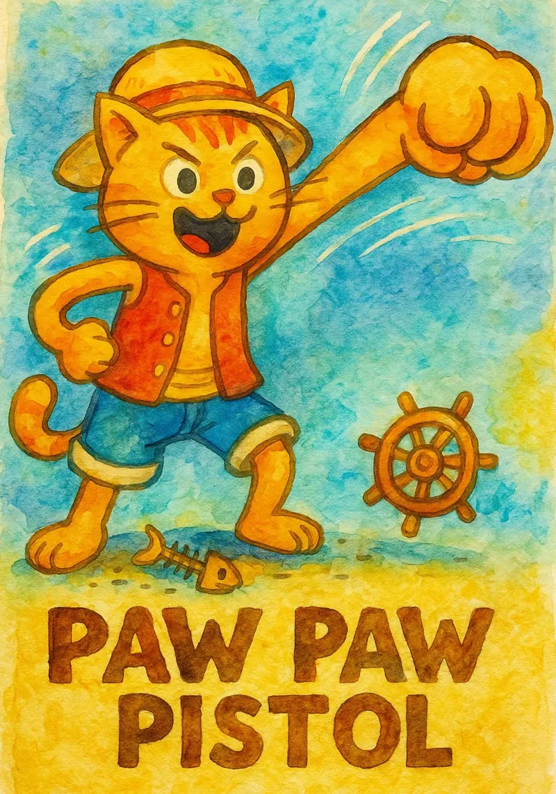 funny cat paw paw pistols canvas with Floater frame by tanabaroo