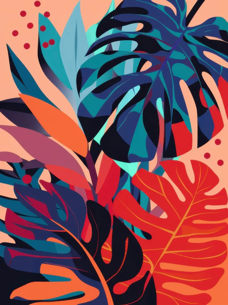 Focus Monstera scarlatta poster da Wish Studio