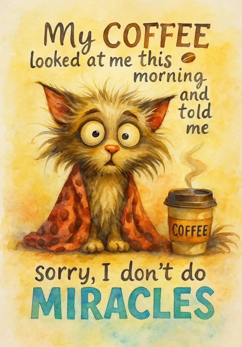 funny coffee cat miracles canvas with Floater frame by tanabaroo