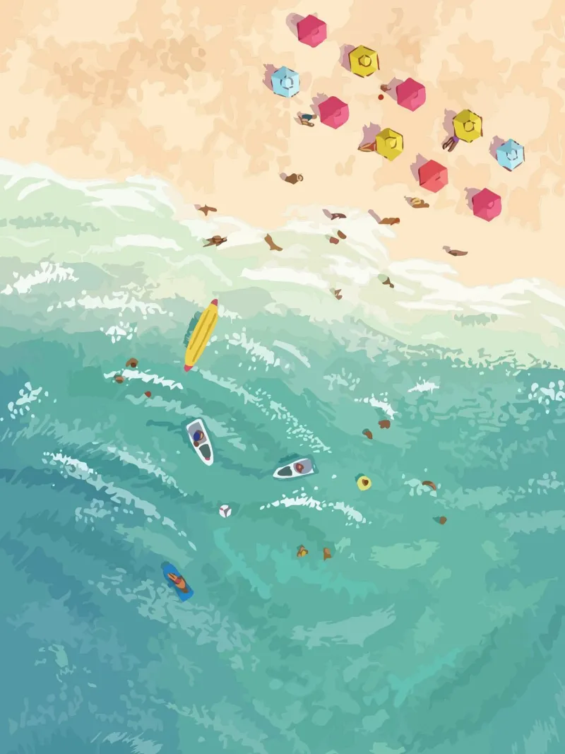 beach view from above poster da Dumery Art