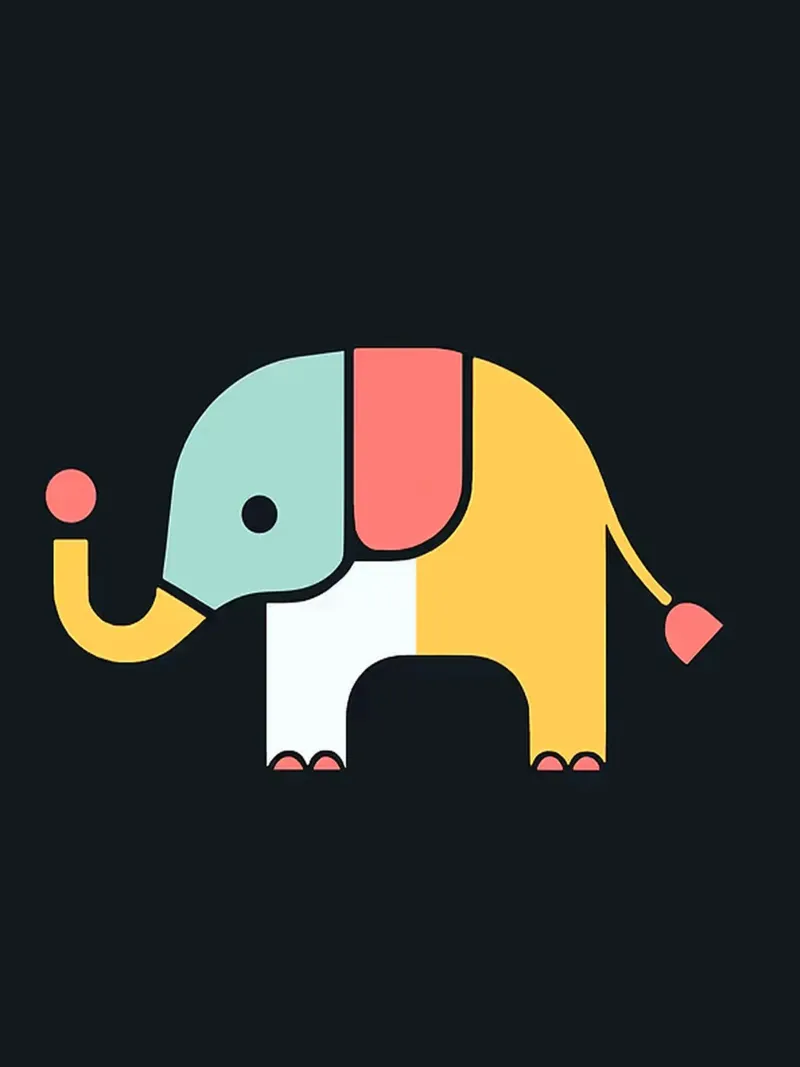 Illustrazione di un elefante colorato tela con Cornice a cassetta da Maria Maier
