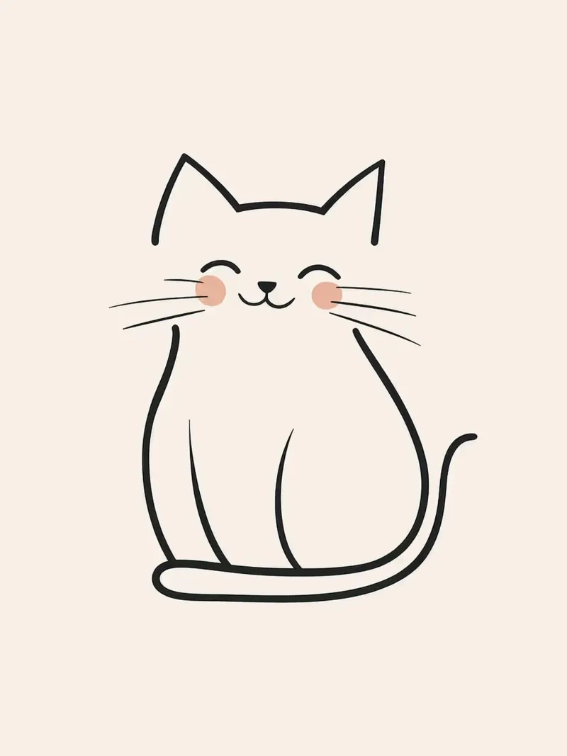 Illustrazione di un gatto sorridente tela con Cornice a cassetta da Maria Maier