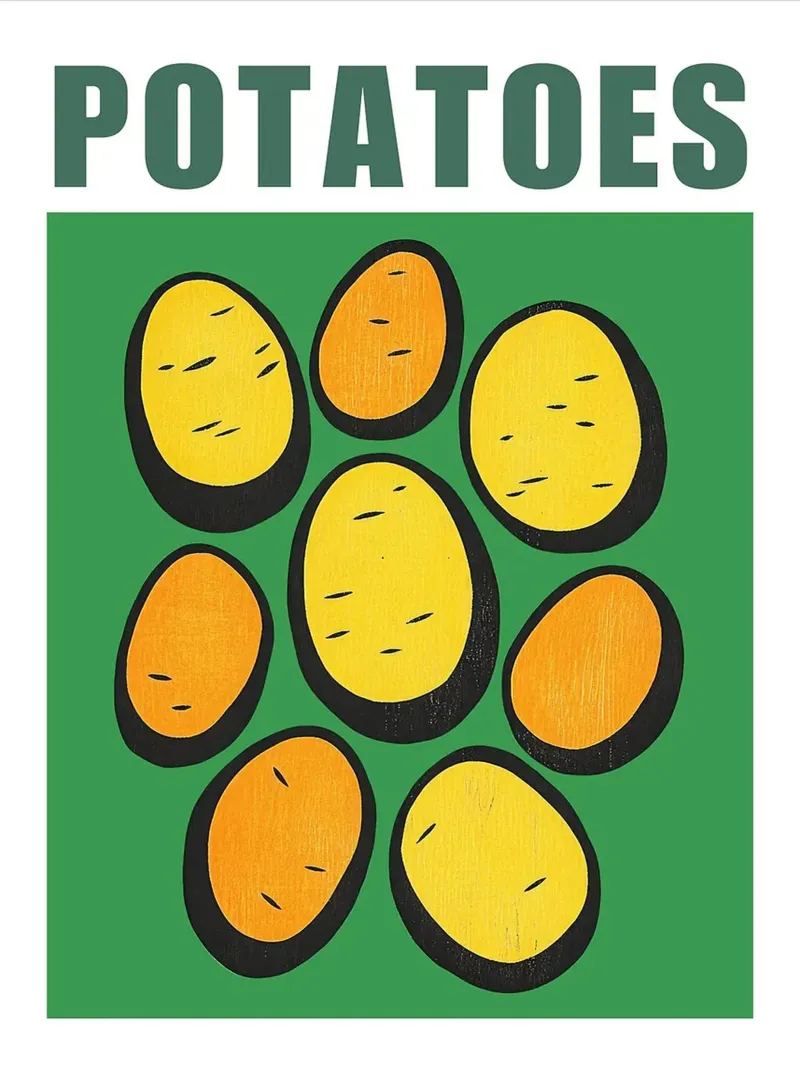 Patata Stampa d'arte per la cucina minimalista poster da Maria Maier