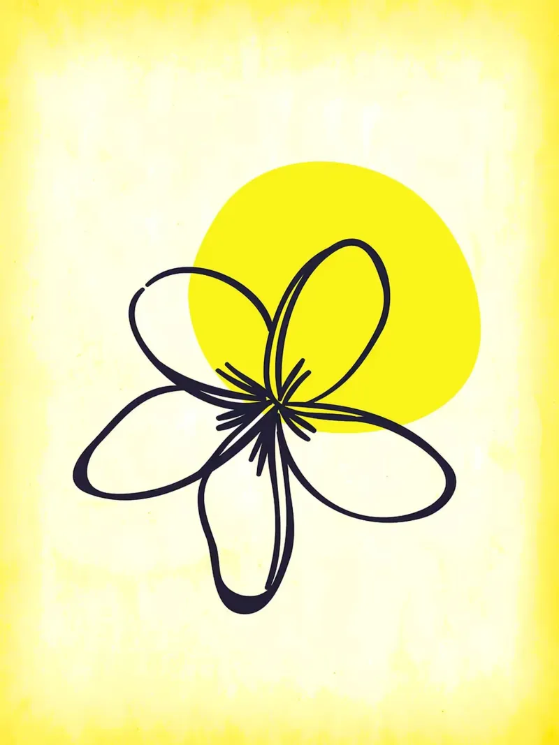 Tranquillità del fiore giallo poster con telaio in plastica da Leon Franke