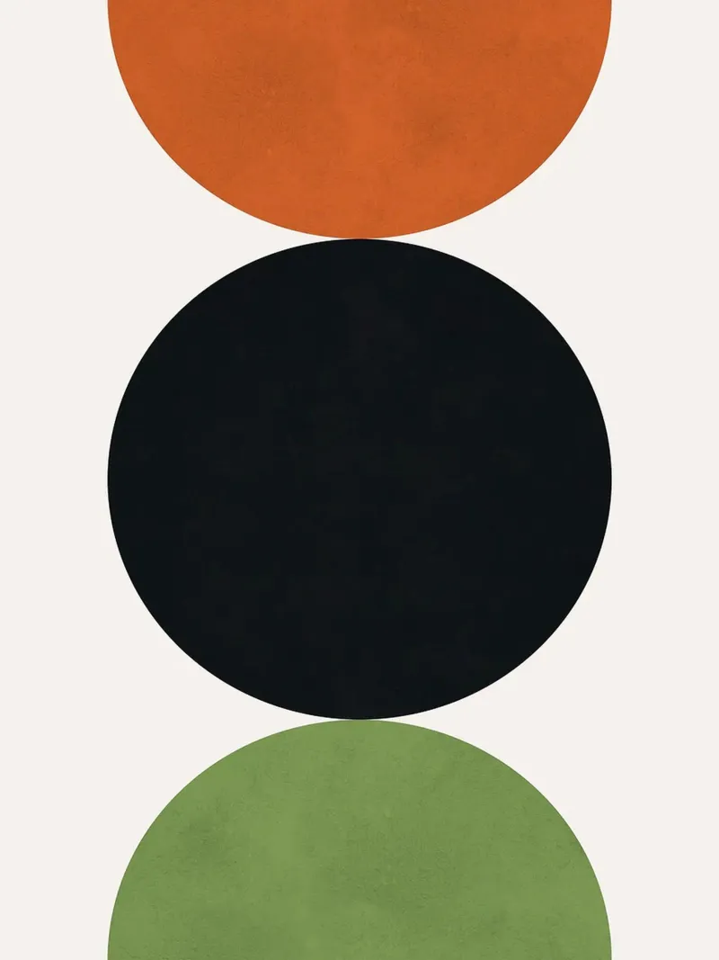 Cerchi e semicerchi poster con telaio in legno da Leon Franke