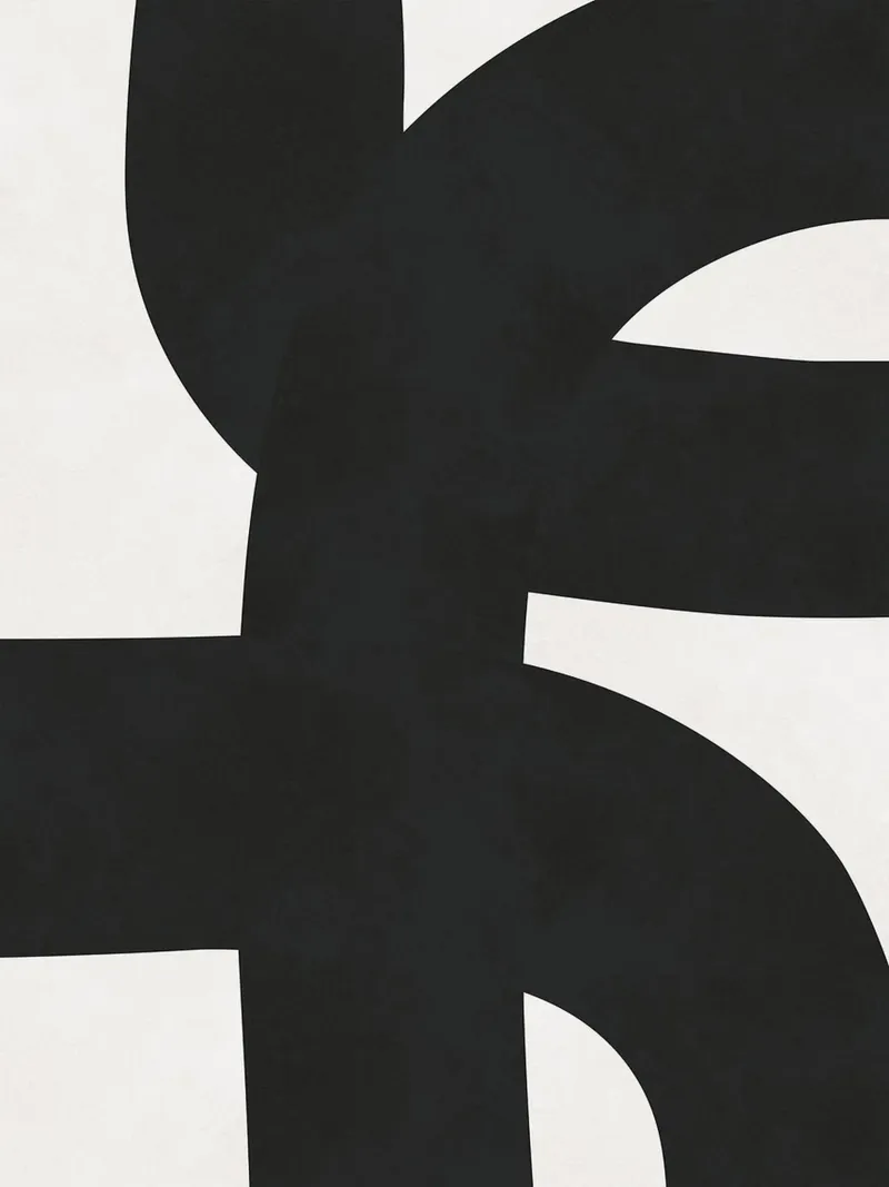 Arte astratta in bianco e nero poster con telaio in plastica da Leon Franke