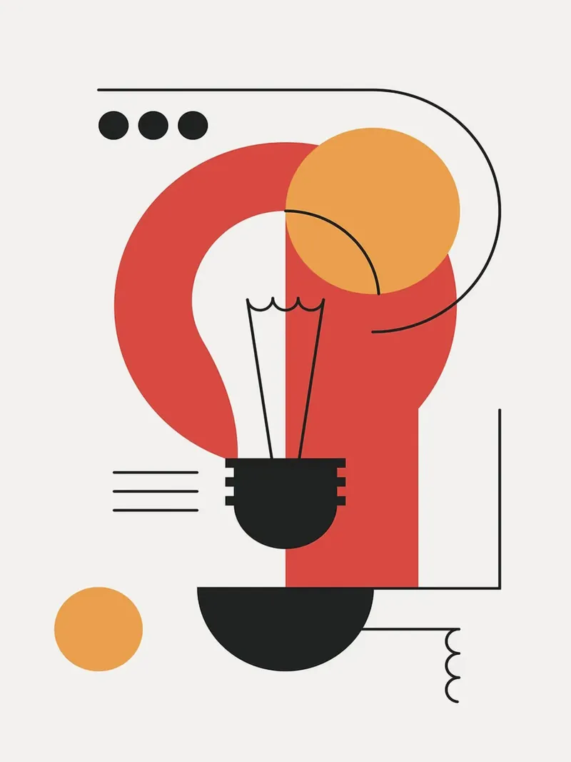 Abstract light bulb canvas with Floater frame by Lisa Becker
