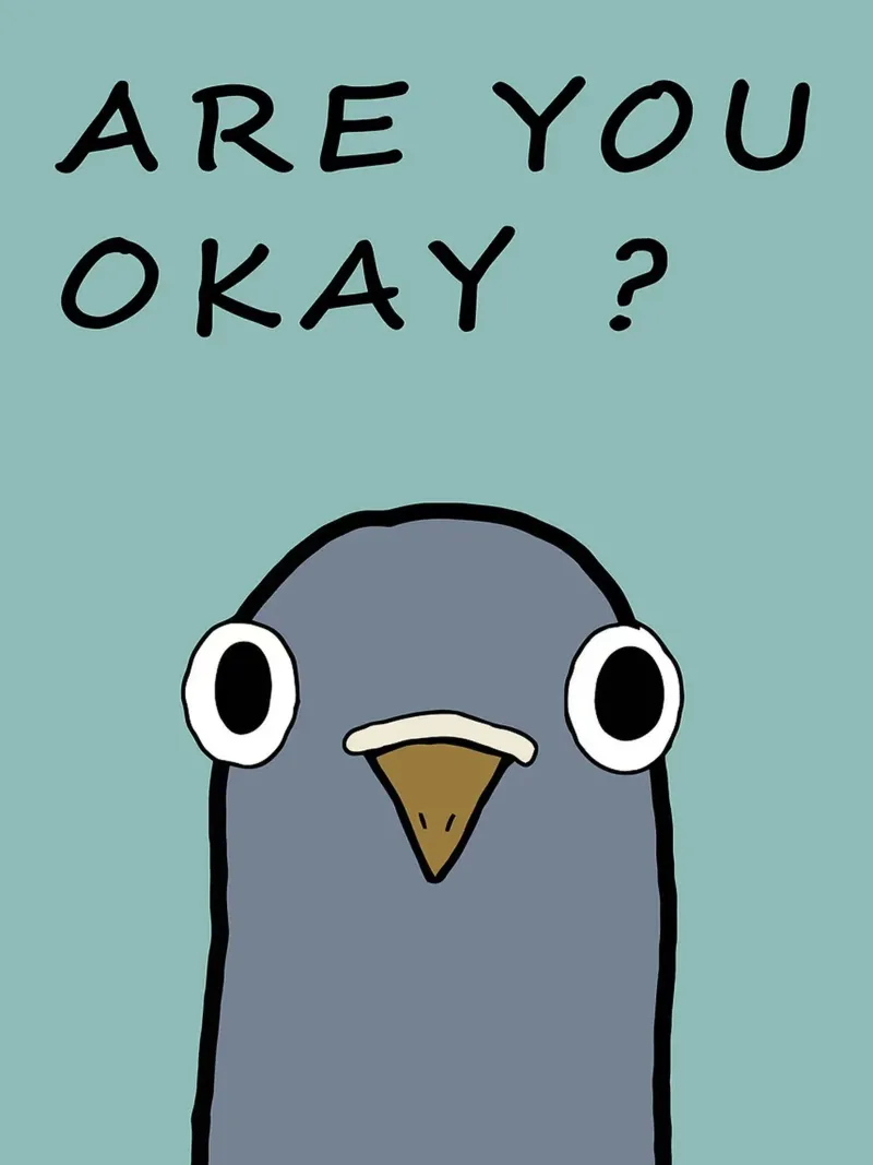 Are You Okay_ poster con telaio in alluminio da Hannah Meyer