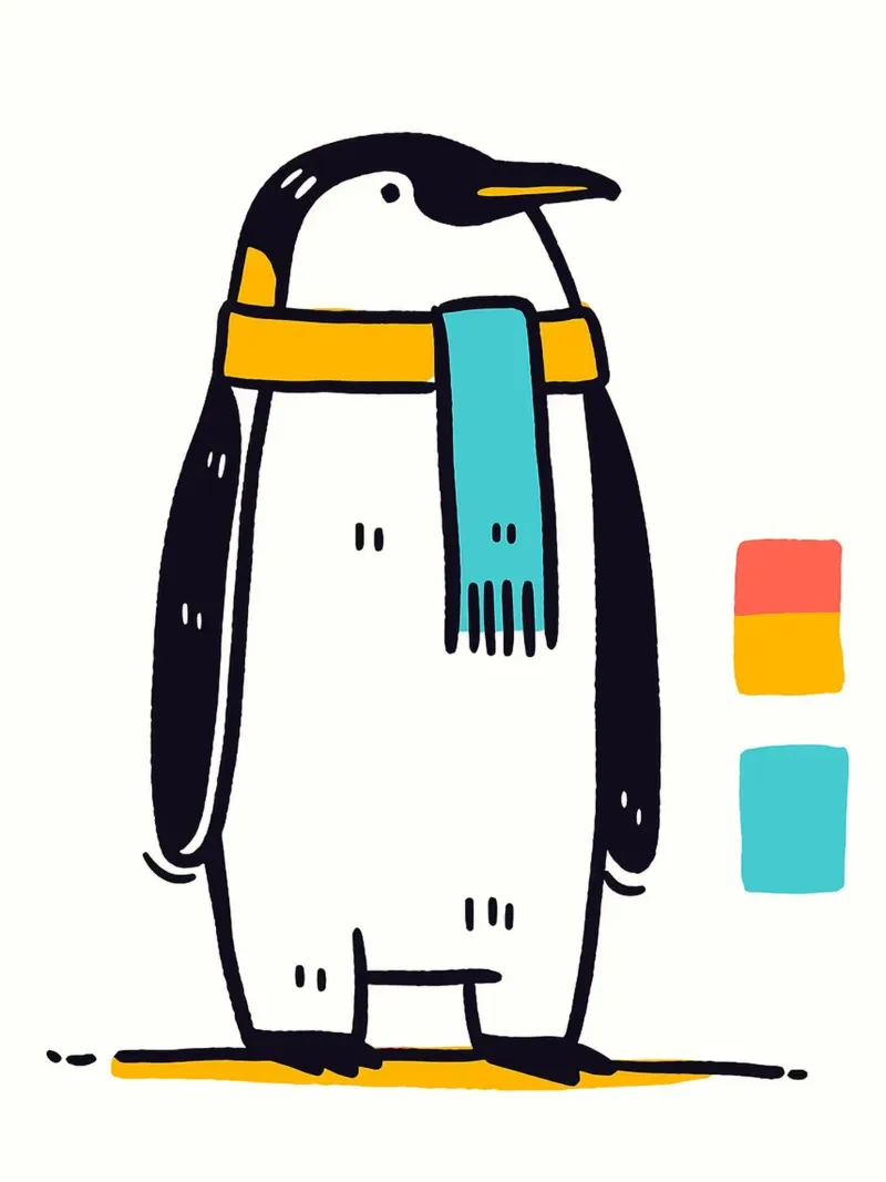 Illustrazione di un pinguino carino tela con Cornice a cassetta da Hannah Meyer