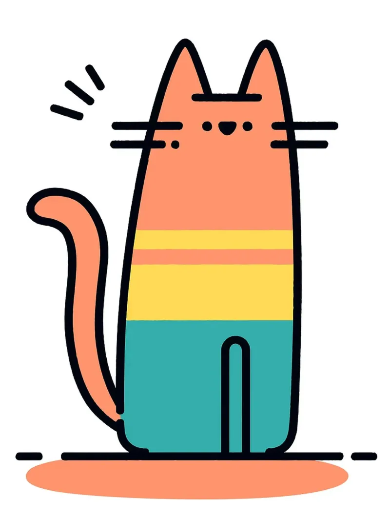 Gatto carino dei cartoni animati poster da Hannah Meyer