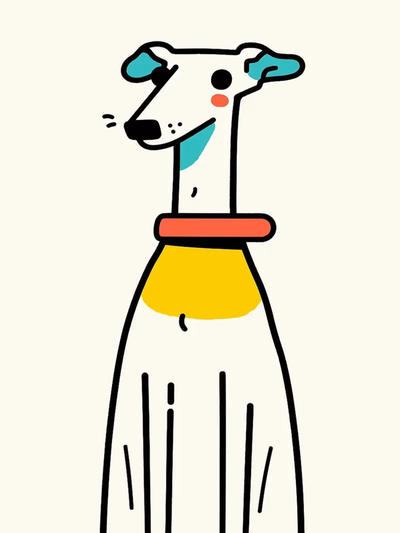 Illustrazione di un cane carino dei cartoni animati tela con Cornice a cassetta da Hannah Meyer