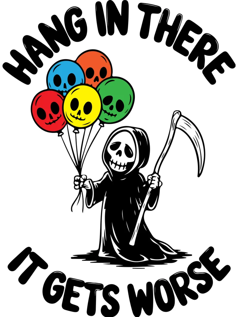 hang in there skeleton canvas with Floater frame by tanabaroo